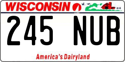 WI license plate 245NUB