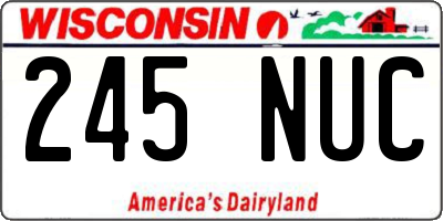 WI license plate 245NUC