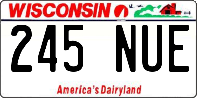 WI license plate 245NUE