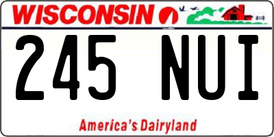 WI license plate 245NUI