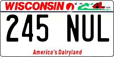 WI license plate 245NUL