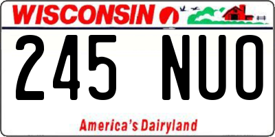 WI license plate 245NUO