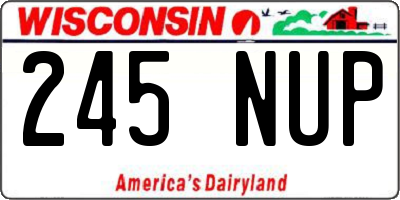 WI license plate 245NUP
