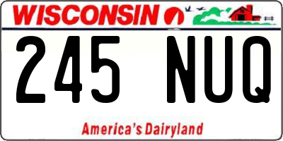 WI license plate 245NUQ