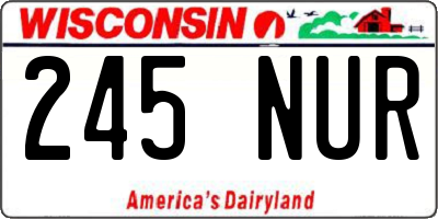 WI license plate 245NUR