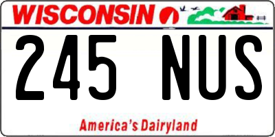WI license plate 245NUS