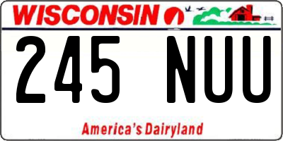WI license plate 245NUU
