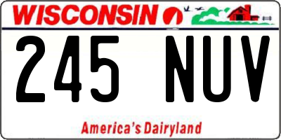 WI license plate 245NUV