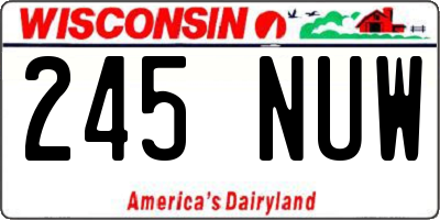 WI license plate 245NUW
