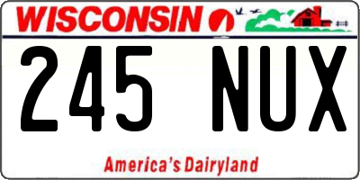 WI license plate 245NUX