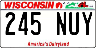WI license plate 245NUY