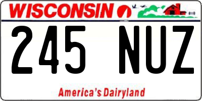 WI license plate 245NUZ