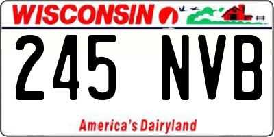 WI license plate 245NVB