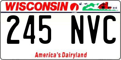 WI license plate 245NVC