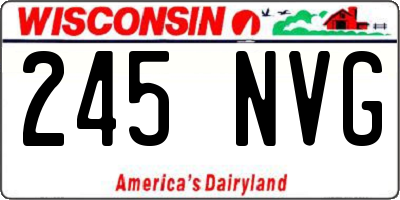 WI license plate 245NVG