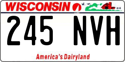 WI license plate 245NVH