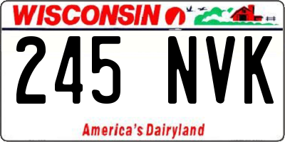 WI license plate 245NVK