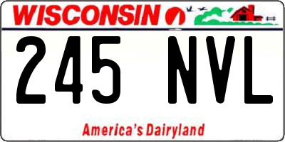 WI license plate 245NVL