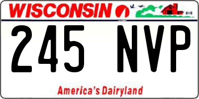 WI license plate 245NVP