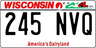 WI license plate 245NVQ