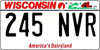 WI license plate 245NVR