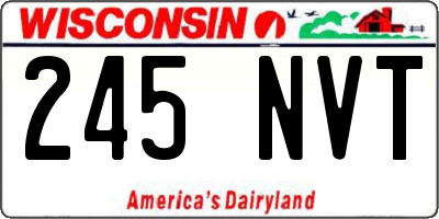 WI license plate 245NVT