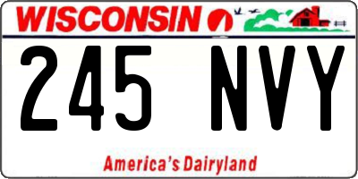 WI license plate 245NVY