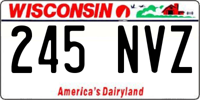 WI license plate 245NVZ