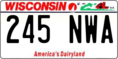 WI license plate 245NWA