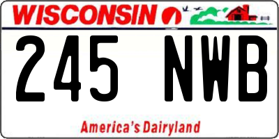 WI license plate 245NWB