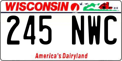 WI license plate 245NWC