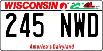 WI license plate 245NWD