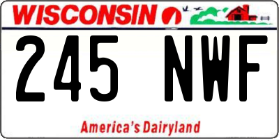 WI license plate 245NWF
