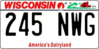 WI license plate 245NWG