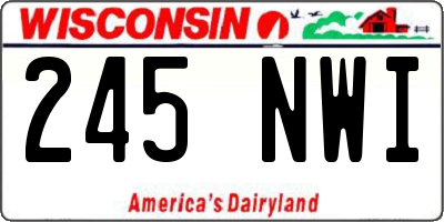 WI license plate 245NWI