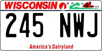 WI license plate 245NWJ