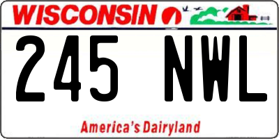 WI license plate 245NWL