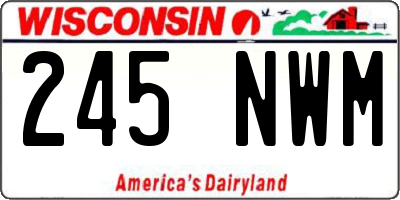 WI license plate 245NWM