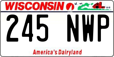 WI license plate 245NWP