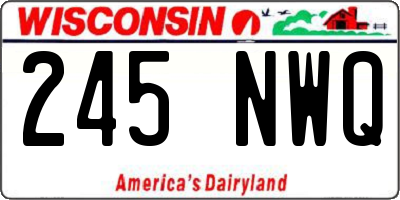 WI license plate 245NWQ