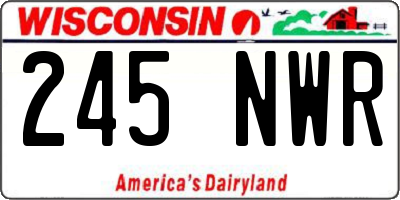 WI license plate 245NWR