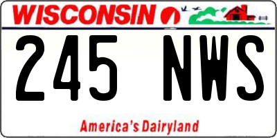 WI license plate 245NWS