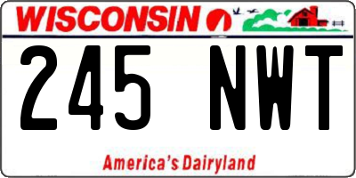 WI license plate 245NWT