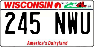 WI license plate 245NWU