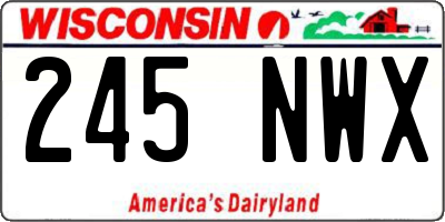 WI license plate 245NWX