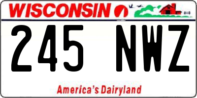WI license plate 245NWZ