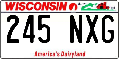 WI license plate 245NXG