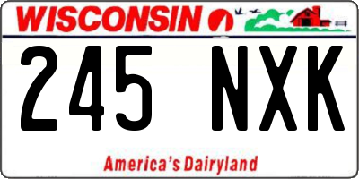 WI license plate 245NXK