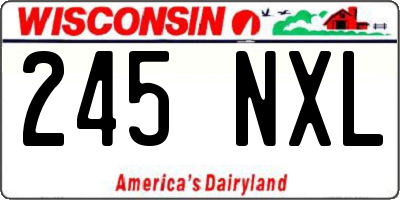 WI license plate 245NXL