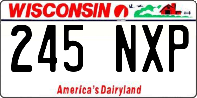 WI license plate 245NXP